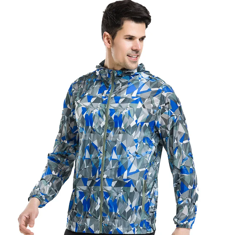 Мужская Уличная ветровка с защитой от ультрафиолета, водонепроницаемая куртка для бега, велосипедная куртка с капюшоном, пальто для велоспорта, Джерси, плащ - Цвет: Men 2