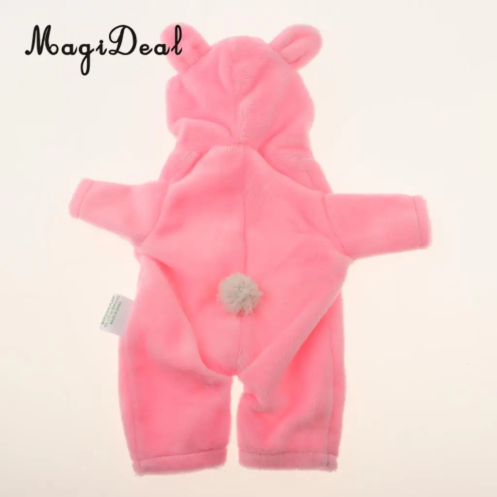 Handmade Clothes Casual Outfits for MellChan Baby Doll 9-11inch Baby Girl Doll Plush Coat Cartoon Rompers Party Clothing