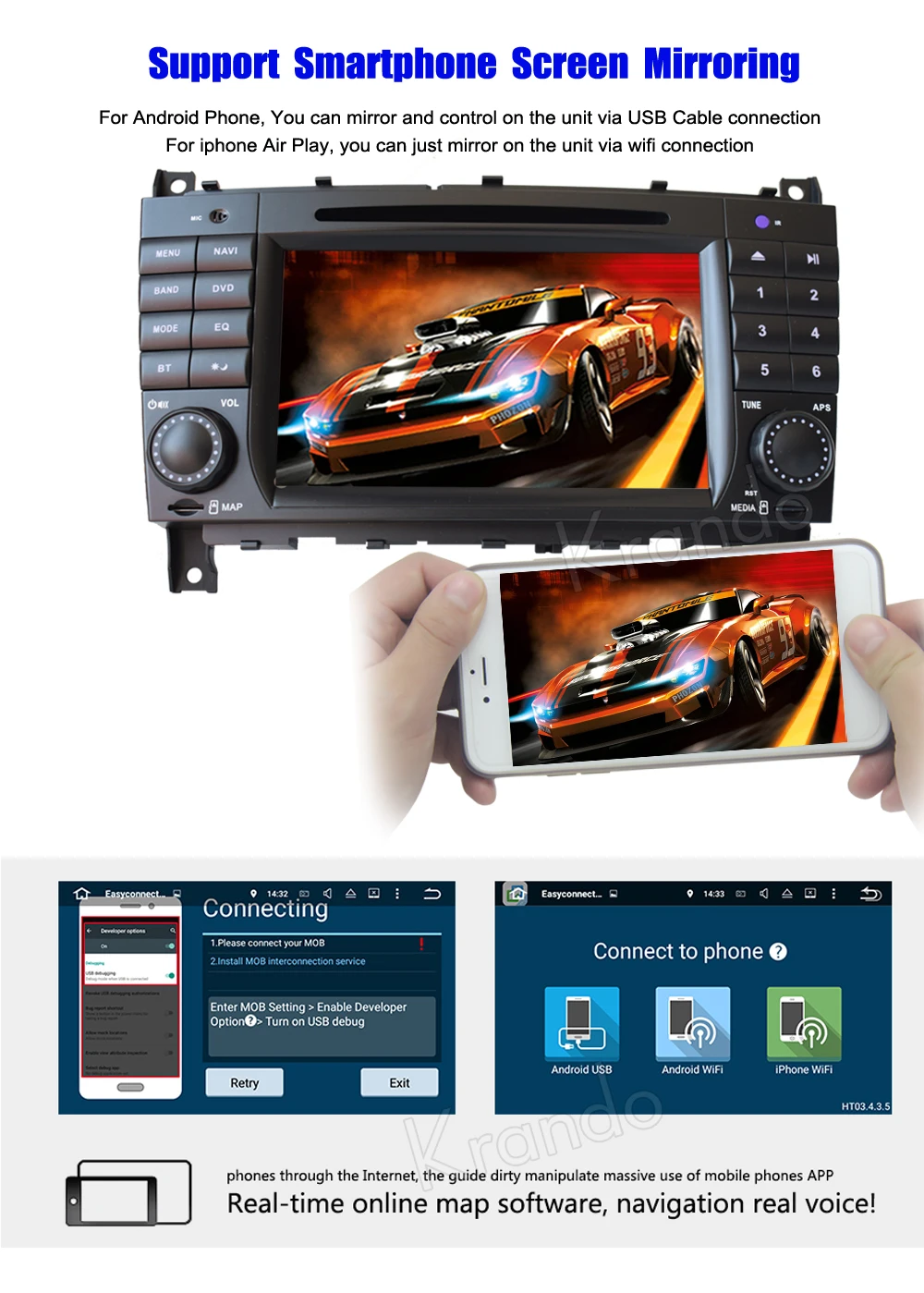 krando benz w203 2004 2005 2006 2007 android car radio gps dvd player navigation multimedia system (3)