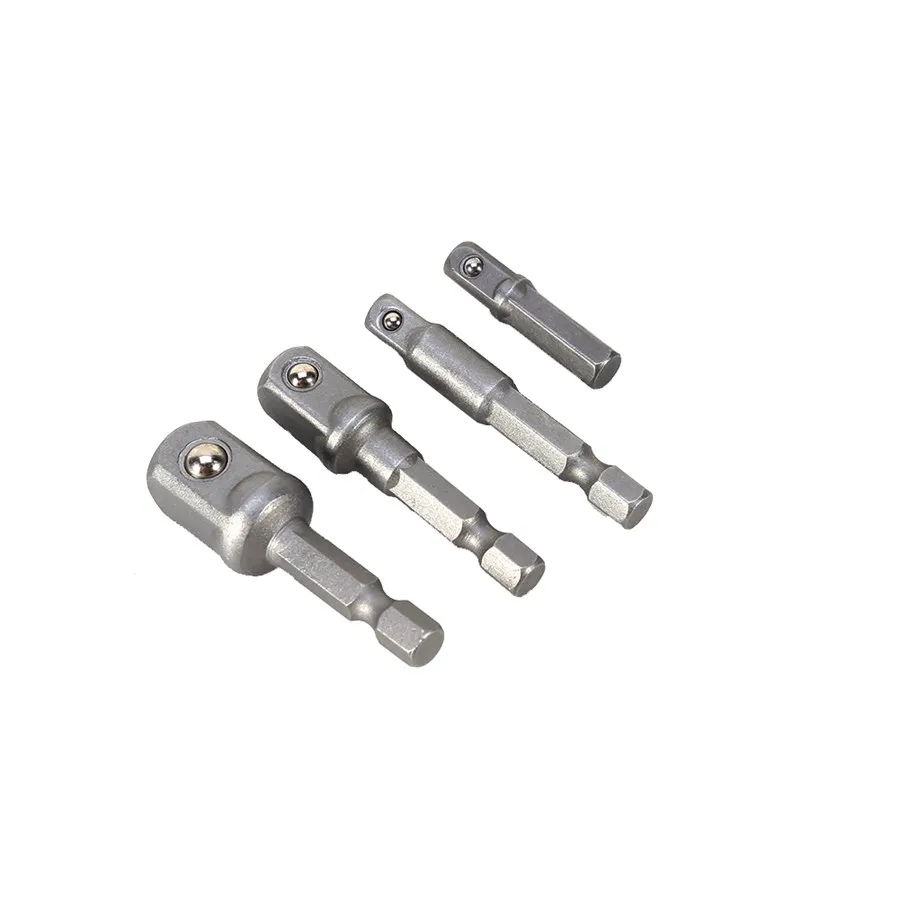 

1/4" Hex Shank Drill To 1/4" 3/8" 1/2" Square Drive Socket Adapter+ Ball Bearing