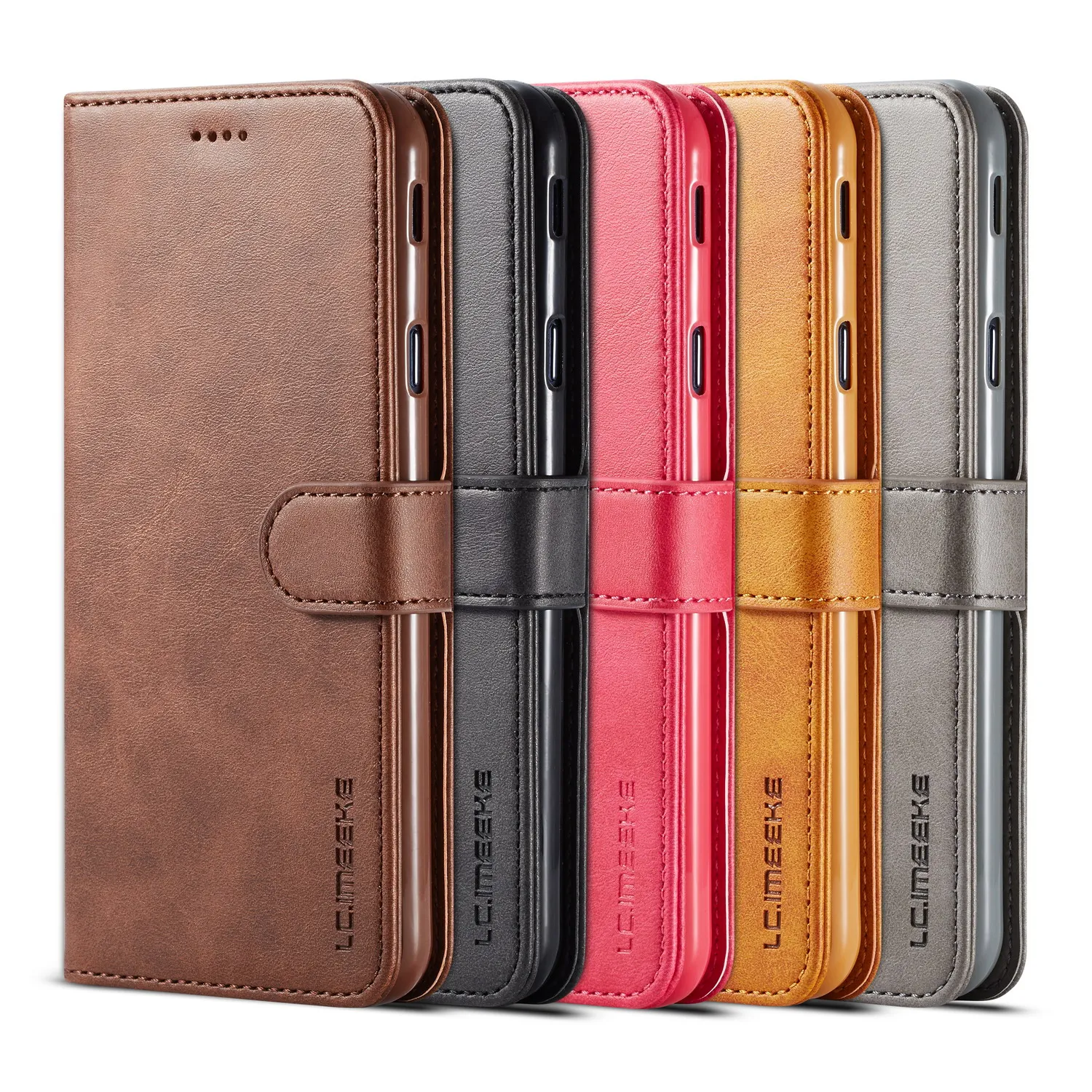 

LC.IMEEKE Wallet Leather Stand Case for Samsung Galaxy J4 Plus (2018) global version cards slot leather wallet flip For J4+