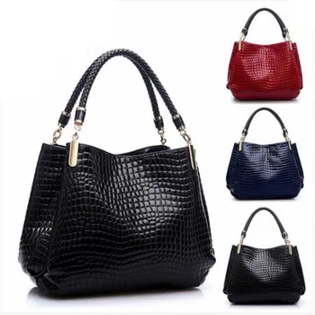 

Popular handbag crocodile grain pu leather euramerican fashion bag handbag stone grain leisure travel bag women bag