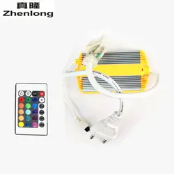 220 В гибкий неон с 5050 RGB 15*25 мм Цвет ful Цвет мягкая прокладка RGB 24 ключ контроллер