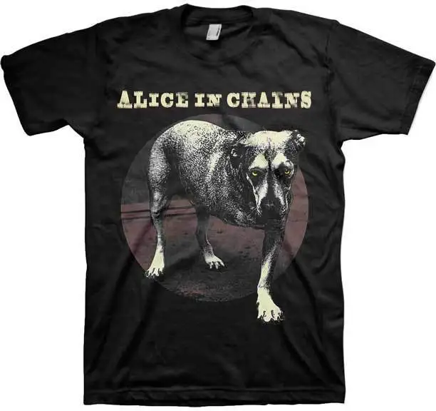 ALICE IN CHAINS Dog Logo T SHIRT Brand New Official T Shirt t shirt printing places Casual  Cotton  O-Neck  Broadcloth