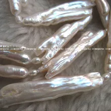 30- 40 мм пресноводный жемчуг бива возрождается белый ожерелье 3"