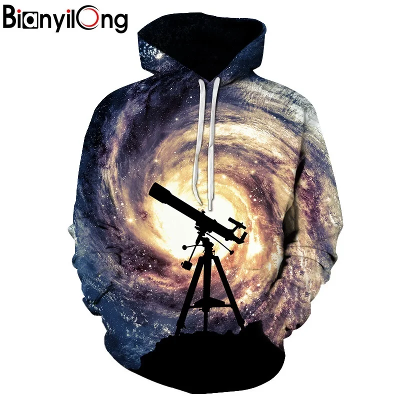 BIANYILONG Новая мода для мужчин/для женщин 3d толстовки печати телескоп джакузи Осень