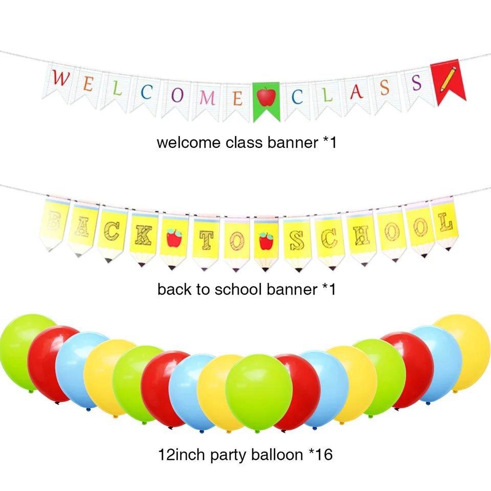 Nicro 37 шт./компл. Back To School вечерние комплект Добро пожаловать класса Бумага фонари цветы украшения DIY вечерние дома Декор# Set114