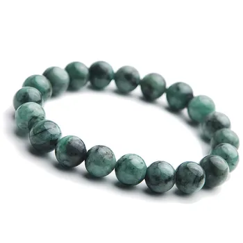 

Natural Emerald Bracelets Women Female Stretch 9mm Crystal Round Beads Natural Stone Bracelet Drop Shipping