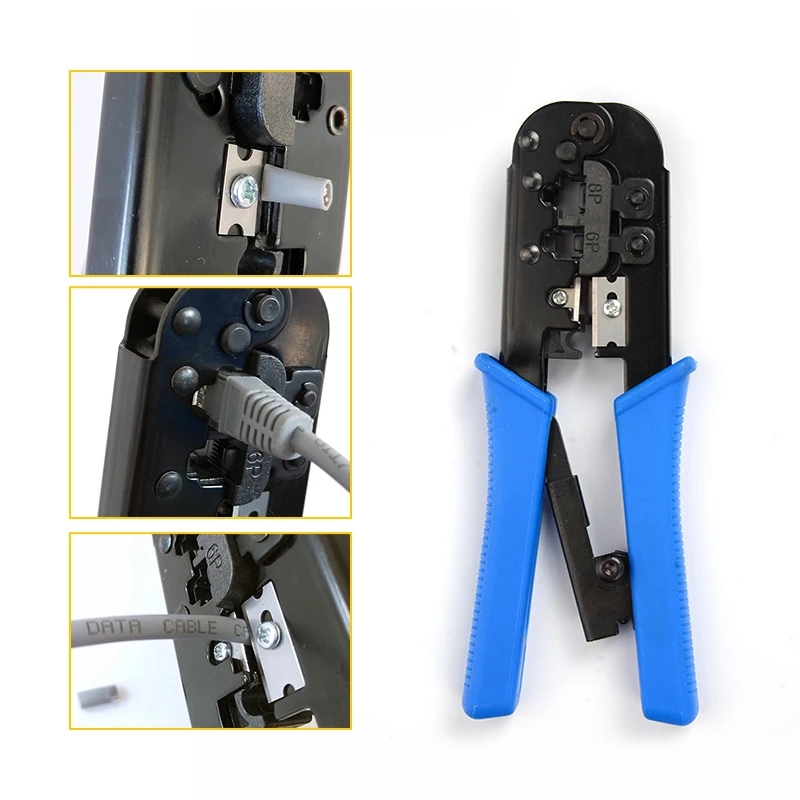 Network Cable Repair Kit Ratchet Crimping Cutter Tool RJ45 RJ11 Punch Down Tool Lan Cable Wire Tester Network Cable Stripper