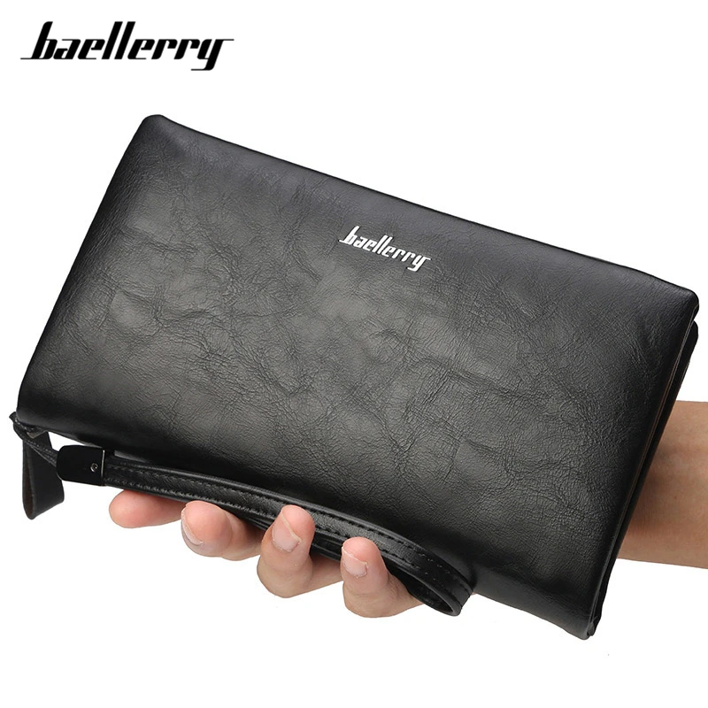 Baellerry Big Wallet For Men Soft Man's Wristband Business Clutch Large