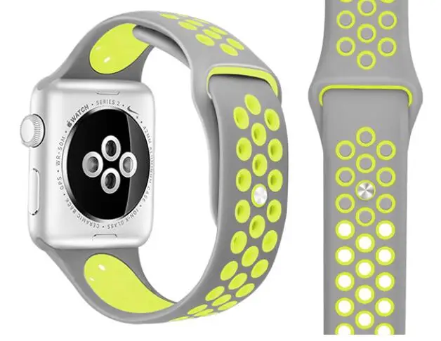 Силиконовый браслет для наручных часов Apple Watch серии 1/2/3/4/5 для наручных часов iwatch, спортивный ремешок браслет 38/40/42/44 мм