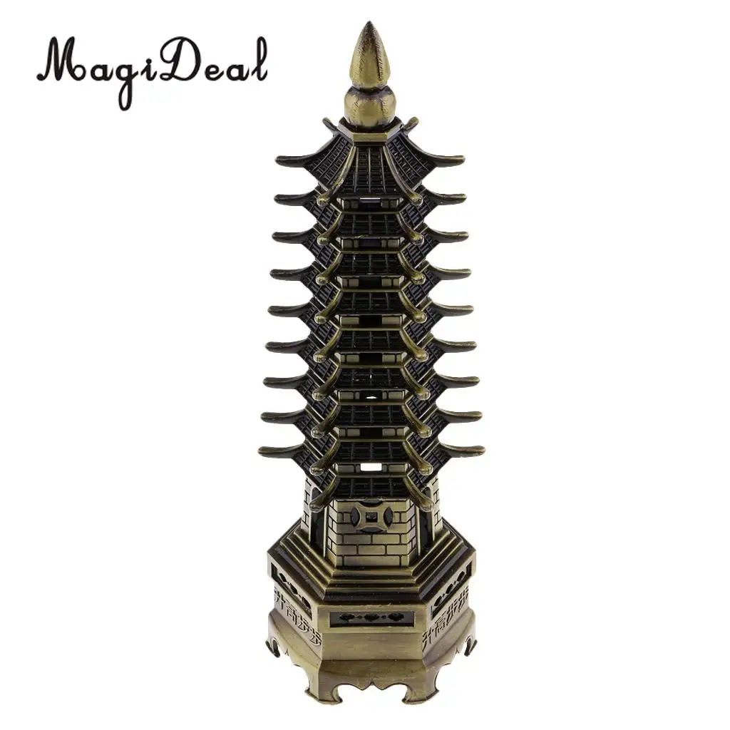 MagiDeal 7inch Chinese Fengshui Pagoda of Cultural Prosperity Model Sculpture Figurines Wenchang Tower Statue Home Decor Crafts