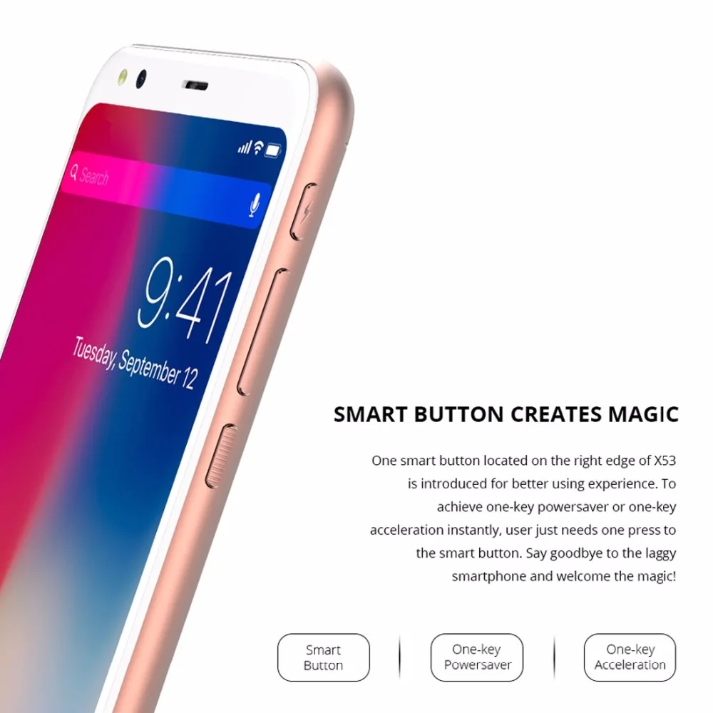 DOOGEE X53 5 3 &quot18:9 мобильный телефон Android 7 0 MTK6580M 4 ядра 1 ГБ Оперативная память 16 Гб