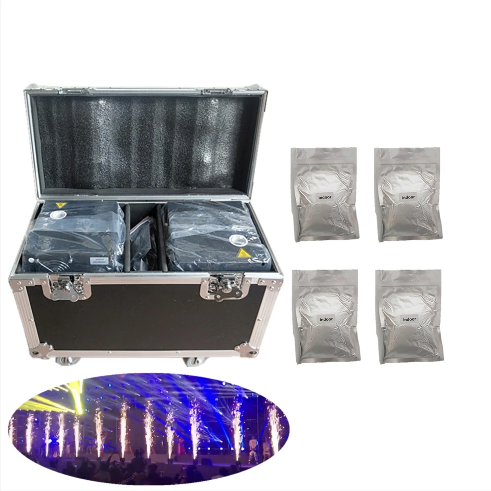 

2PCS/LOT Flight Case Wedding Stage Fountain Cold Spark Machine Flame Stage Effect Machine DMX Sparkler Firework Machine