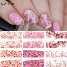 24 шт Цветочные наклейки для ногтей Водные Наклейки Цветущий цветок для дизайна ногтей Переводные картинки для татуировки водная горка