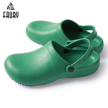 ナースシューズノンスリップ軽量スクラブ靴革作業服スリップアドオン靴医療の靴