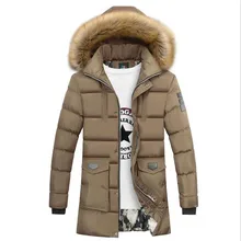 Зимняя куртка, Мужское пальто, парка, мужская мода, большой мех, с капюшоном, толстая, теплая, повседневная куртка, мужские зимние пуховики, хлопок, пальто CM1842