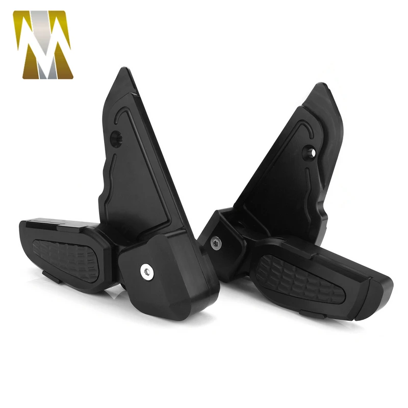 All Black Для Vespa Primavera Sprint 150 Vespa мотоциклетные ЧПУ ступни для ног задние пассажирские складные подножки педали подставки коврики - Цвет: All Black
