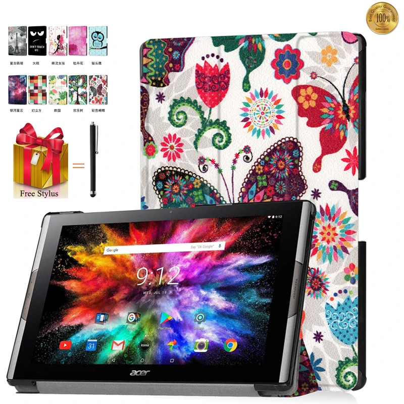 

Tablet Case For Acer Iconia A3-A50 10.1 inch Tablet Flip Cover for Acer Iconia A3-A50 Tablet 3 Fold PU Leather Fundas Shell+Pen