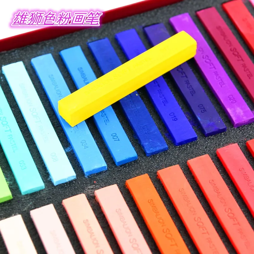 Simbalion мягких пастельных тонах длиной 12/24/36/48/60 цветов, набор ручек для набросков, квадратный Тип пастельного цвета мелки для детей набор для рисования