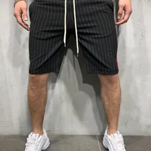 Дизайнерские летние мужские спортивные шорты для фитнеса, повседневные шорты для бега, полосатые цветные шорты для бега в тренажерном зале