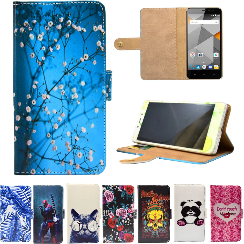 

New arrival PU Leather Phone Cases Cartoon Flip Wallet Stand Cover Case for SFR startrail 7 8 9 SFR staraddict 6 5" starxtrem 6