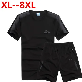 

PLUS size 10XL 9XL 8XL 7XL 6XL 5XL Men SportSuit Summer Style Gradient Short Sleeve T-shirt Short Male Tracksuit Man t Shirt