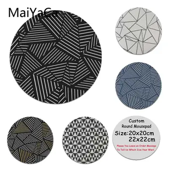 

MaiYaCa Hot Sales Abstraction Linear Zoom Navy Laptop Gaming Mice Mousepad Round Mouse Pad PC Computer Mat