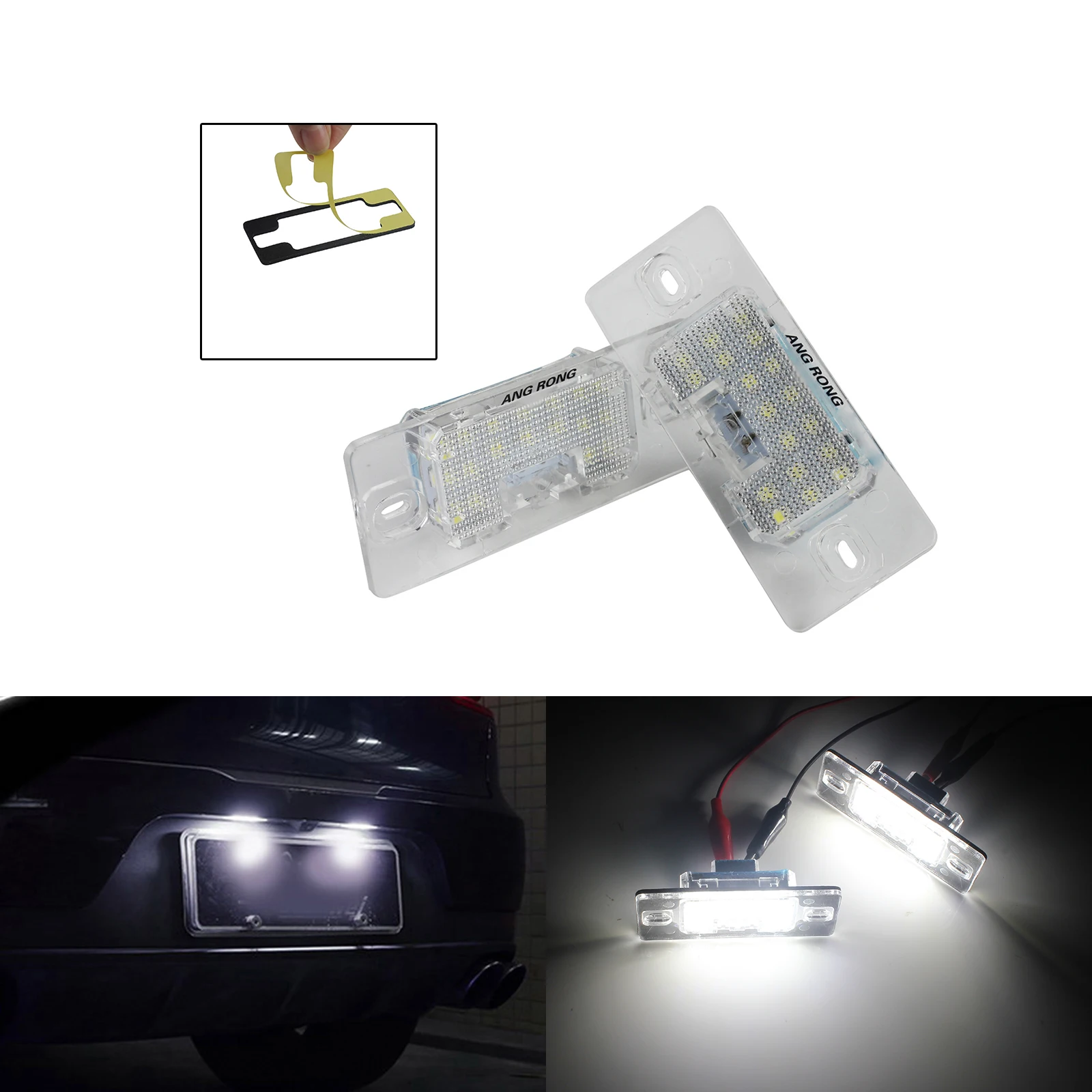 

ANGRONG 2x LED License Number Plate Light For Porsche Cayenne 955 957 Audi TT VW Golf V Tiguan