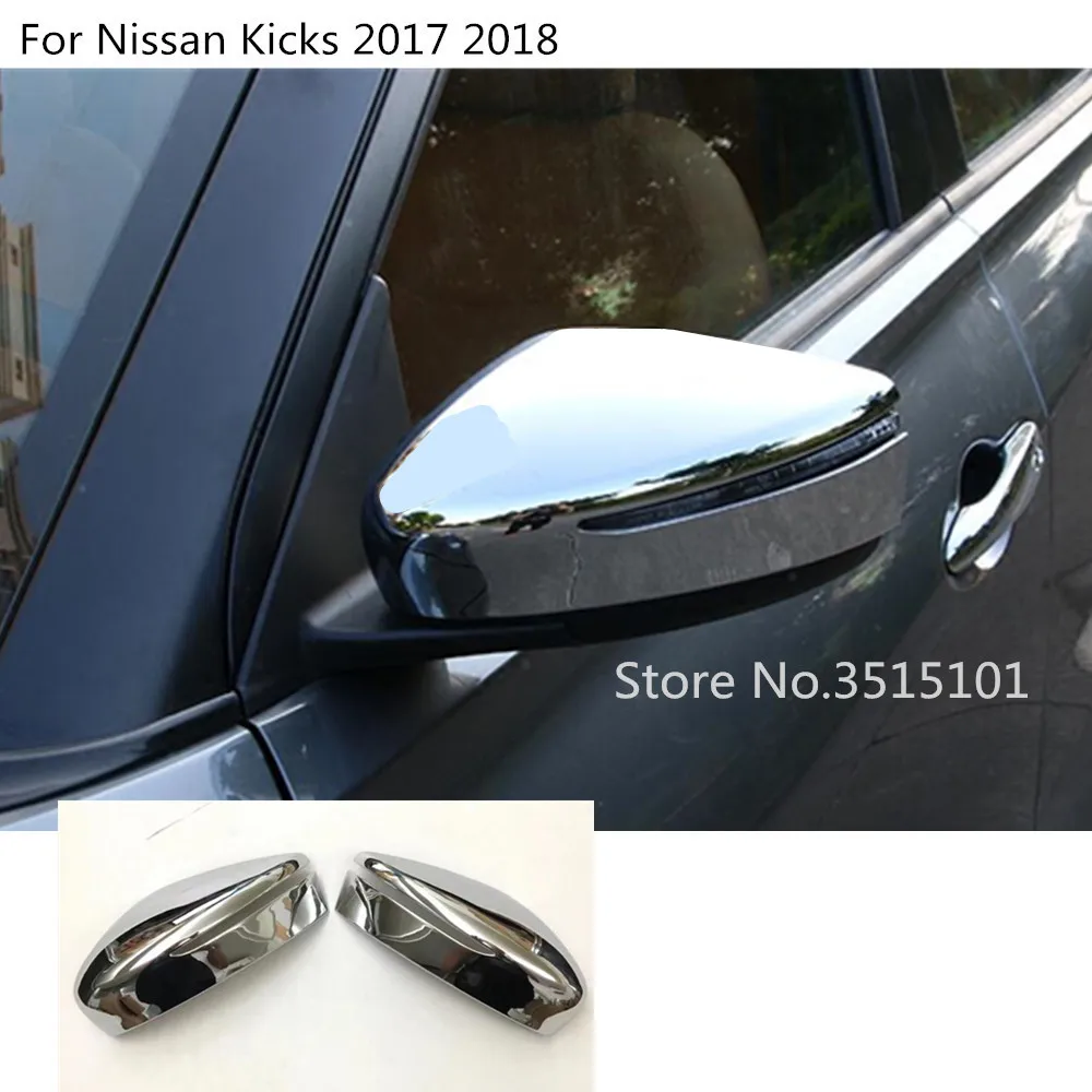 

car styling decoration back rear view Rearview Side Door Mirror Cover stick trim frame 2pcs For Nissan Kicks 2017 2018