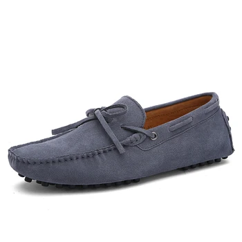 

High Quality Suede Leather Men Loafers Moccasins Slip On Fashion Summer Style Men Loafers Big Size 49 Flats Casual Shoes