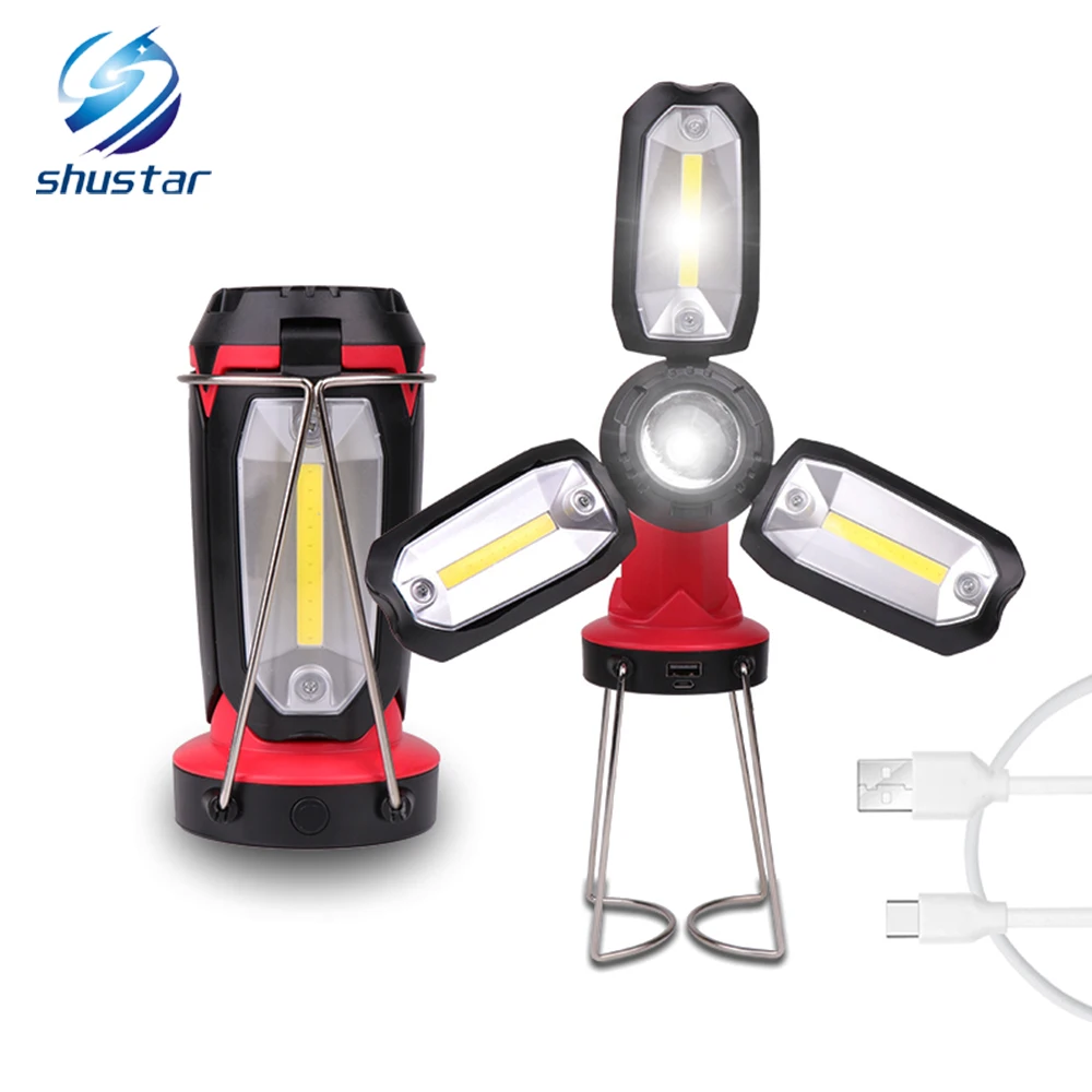 US $11.99 Multifunction Rechargeable COB Work Light LED Flashlight Camping Light 6 Lighting Modes Deformable Fancy Lighting With USB Cable