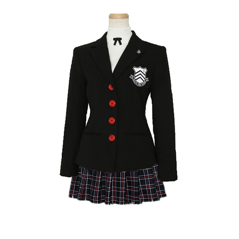 Persona 5 Makoto Nijima Cosplay Costumes Women School Uniform top+skirt+coat