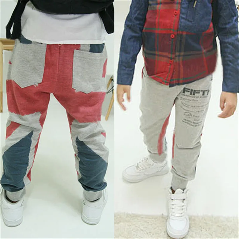 

New Baby Casual Sports Harem Grey Pants Kids Boy Cotton Long Pants Trousers 1-6Y