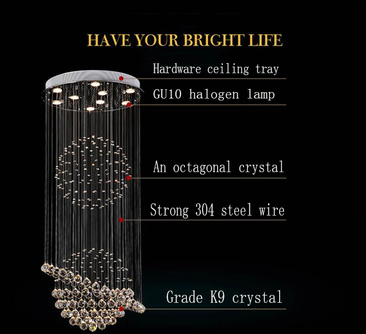 Top jmmxiuz 2018 HOT selling New Modern K9 LED Crystal Chandelier Crystal Lamp 100% Guarantee 12