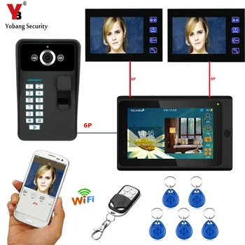 

YobangSecurity 3X 7 Inch Monitor Wifi Wireless Video Door Phone Doorbell Camera Intercom System With Fingerprint RFID Password
