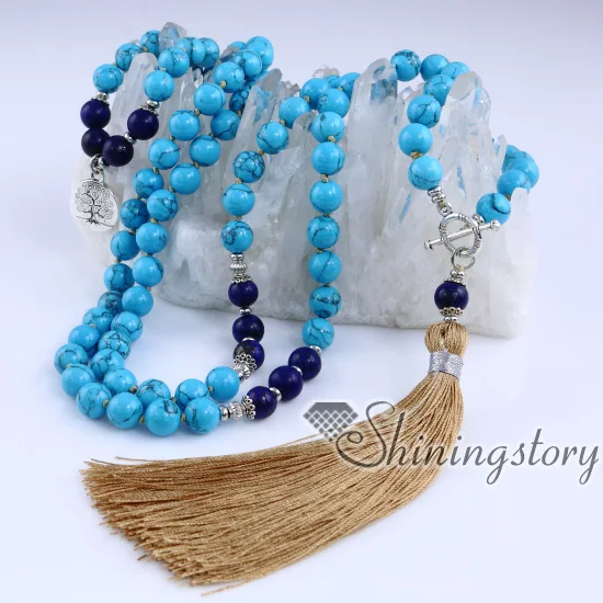 

108 mala bead necklace tibetan prayer beads the tree of life jewellery healing crystal necklace lucky jewellery