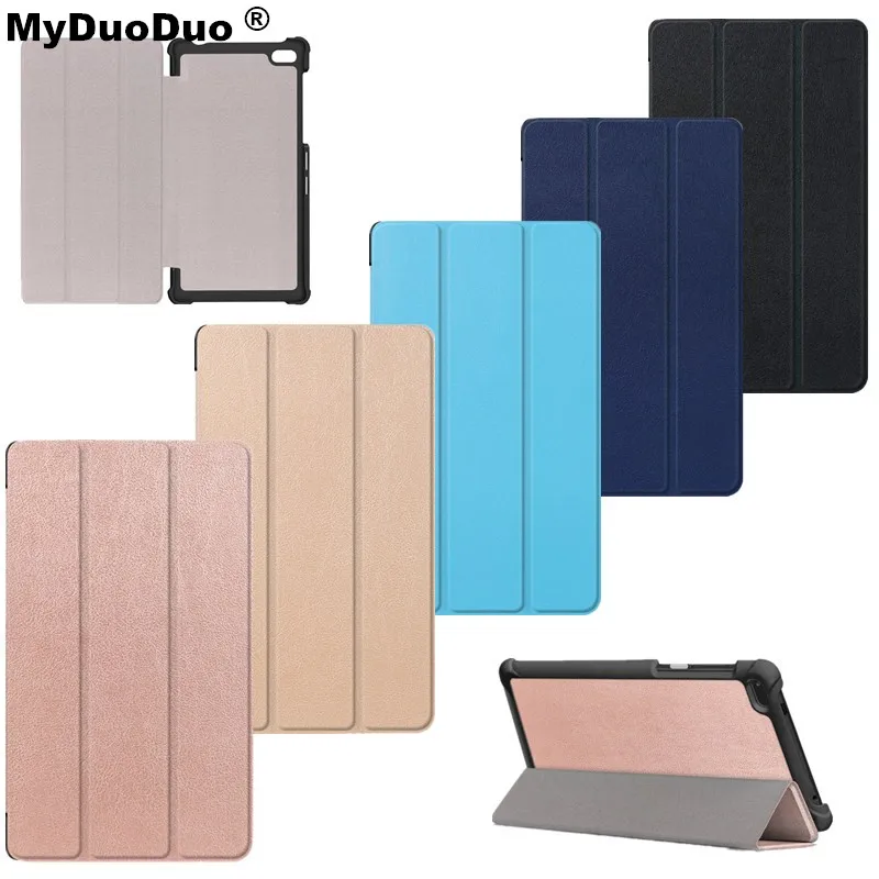 

Tri-folding PU Leather Smart Stand case For Lenovo Tab 7 TB-7504F Tablet Cover For Lenovo Tab 4 7 TB-7504X/F/N 7.0 inch Case+Pen