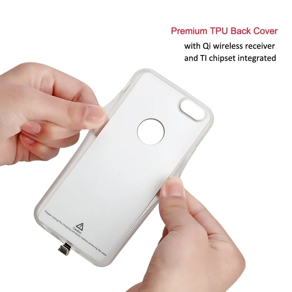 Tongdaytech Qi Беспроводное зарядное устройство чехол приемник для iPhone 7 6 6s Plus Беспроводная зарядка чехол для Iphone 5 5S