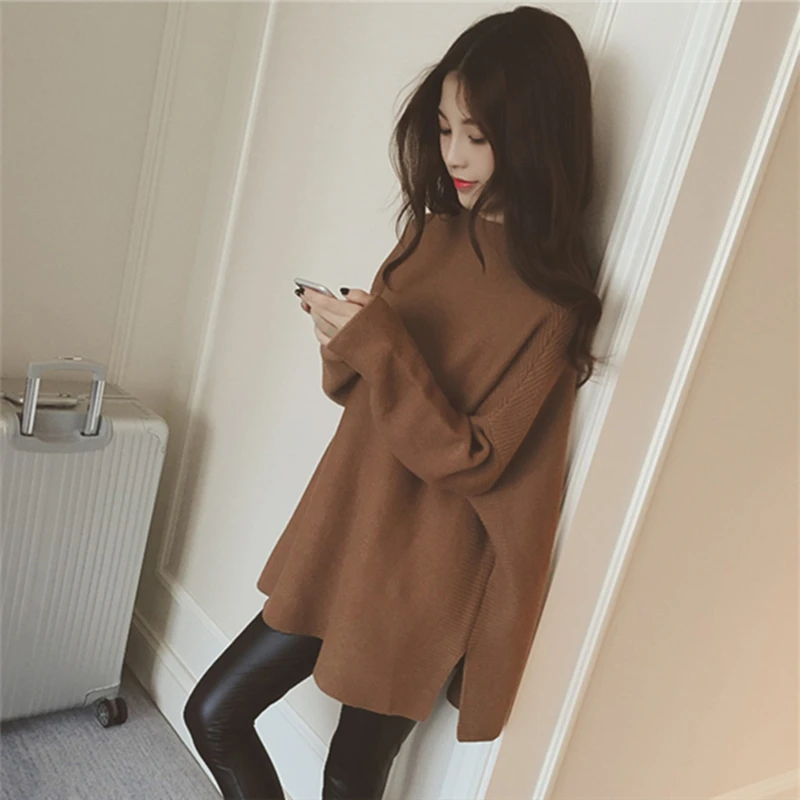 2019 New Women Sweater Jumper Section Solid Color Knitted Long Sleeve Fashion Casual Pullover Tops Korean Female Sweater Winter 2019 New Women Sweater Jumper Section Solid Color Knitted Long Sleeve Fashion Casual Pullover Tops Korean Female Sweater Winter