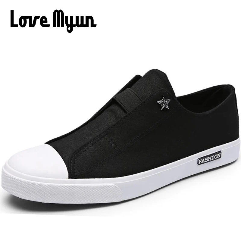 

Bule/Black male zapatillas shoes Mens Low Breathable sneakers Casual Canvas Shoes Student boys slip on Hip hop shoes EE-26