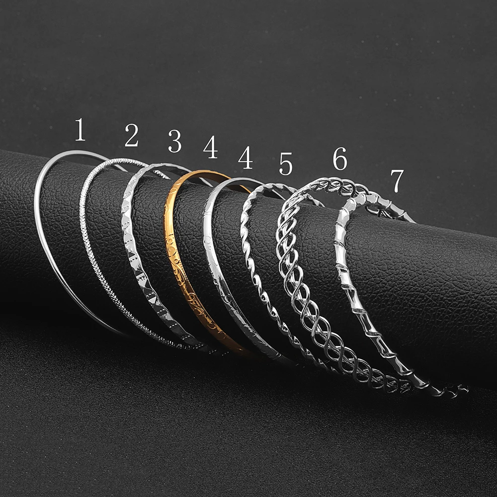

Hainon Simple 5 Design Bracelet Silver Color Bracelets Bangles Romantic Elegant for Women Best Gift Jewelry Party Bangles