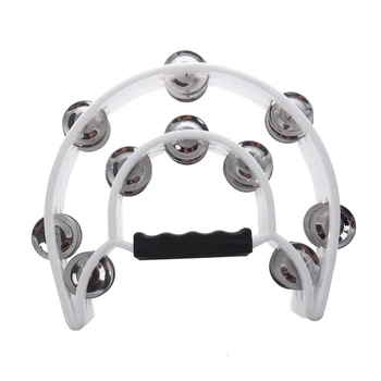 

New Singer Percussion Drum Grip Handle-32 Jingles Half Moon