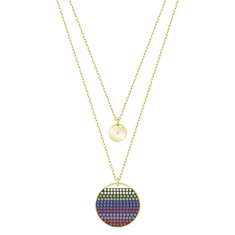 

MULIER 2019 SWA New GINGER Round Color Double Layer Necklace Women Shining Color Send Girlfriend Anniversary Birthday Gift