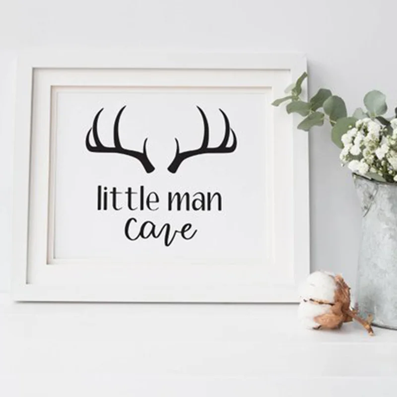 Little Man Cave Wall Decals Kids Room Decor Rustic Woodland Nursery ...