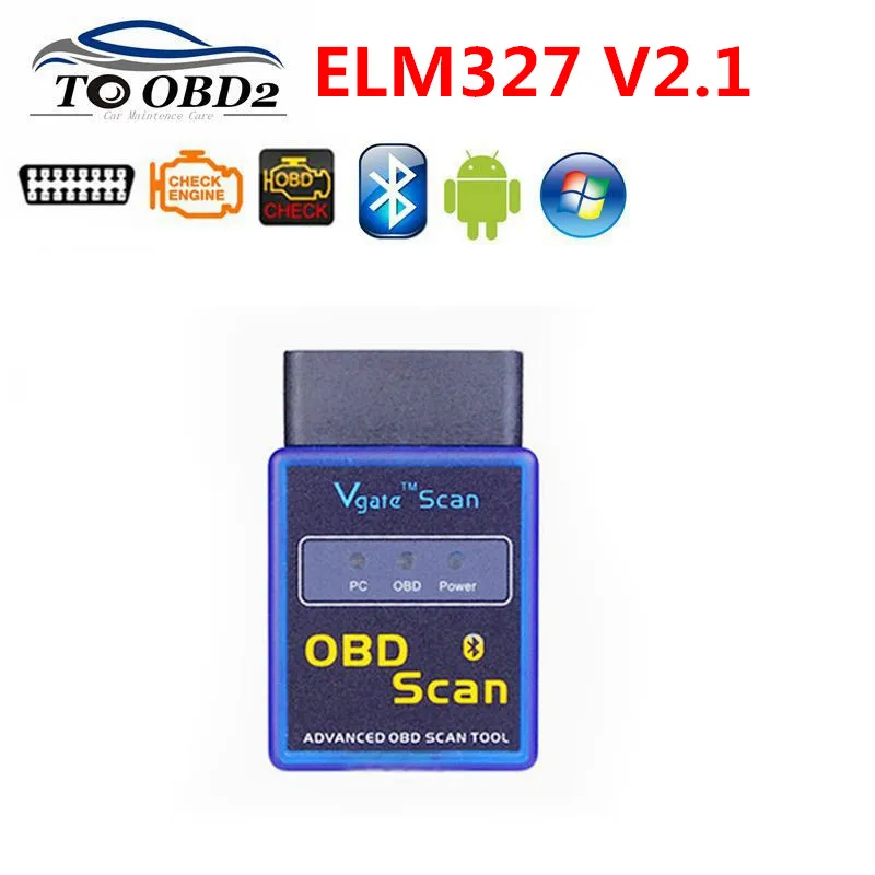 Бесплатная доставка Лидер продаж Новый мини ELM 327 Bluetooth Vgate Scan OBD2 / advanced obd scan OBDII ELM327