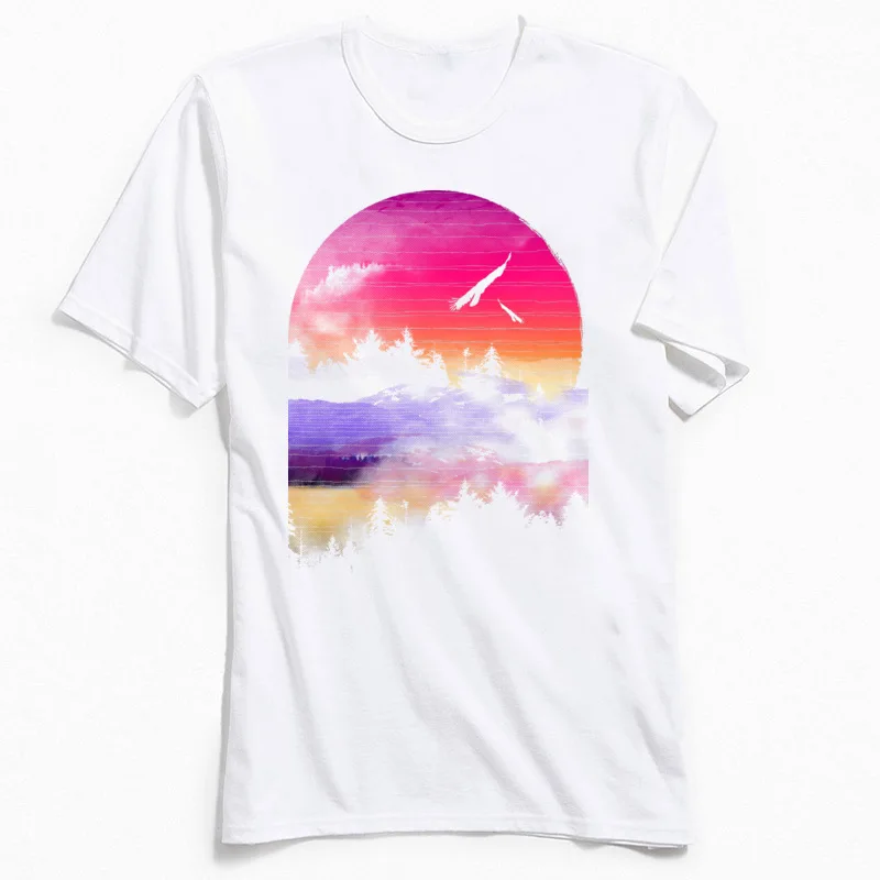 The Dawn Round Neck Tshirts Autumn Tops T Shirt Short Sleeve Rife Pure Cotton Fashionable T Shirt Gift Mens Drop Shipping The Dawn white