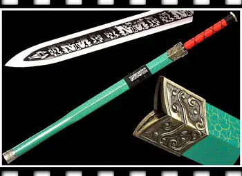 

Real Handmade Chinese Sword Han Jian High Carbon Steel Straight Full Tang Blade- Battle Kung Fu China Swords
