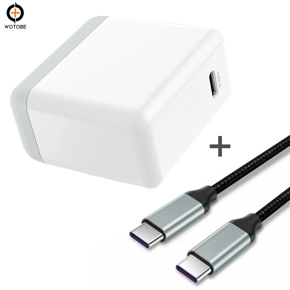 

PD3.0 45W Charger power adapter TYPE-C usb-c woven data cable MacBook/ DELL XPS 12/13 /Google Pixel XL for iPhone X/8 8Plus