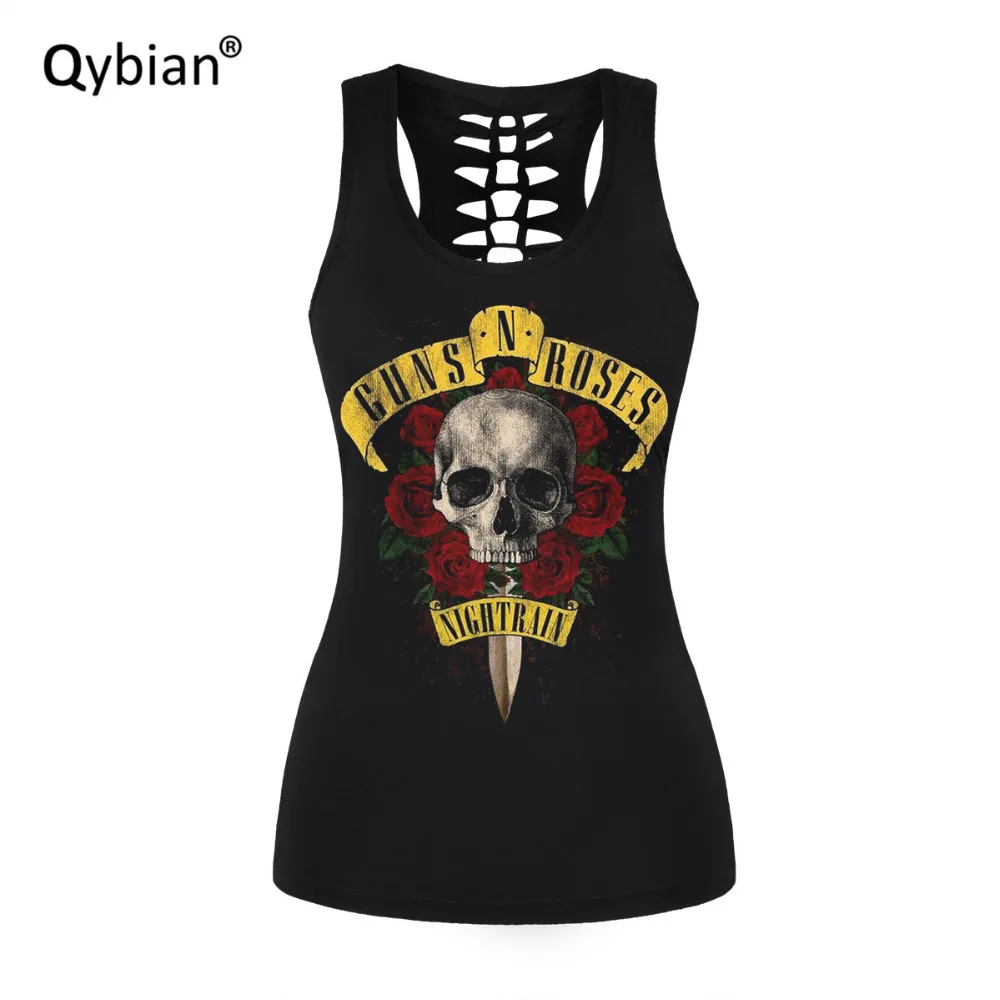 skull Printed womens Tank Tops Summer sleeveless T shirt casual Tees